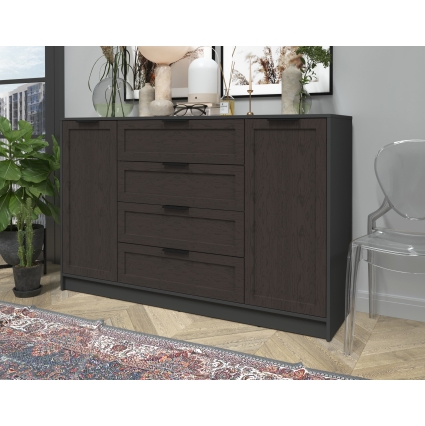 Тумба Тренд КТ-Т160 (Антрацит ЛДСП/ Дуб английский ЛМДФ) Ш1600 В1020 Г451